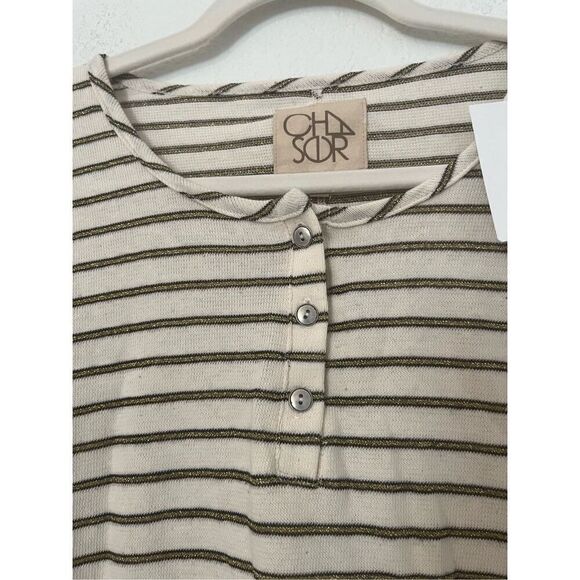 Chaser Long Sleeve Oversized Henley Tee NEW NWT - Picture 2 of 6